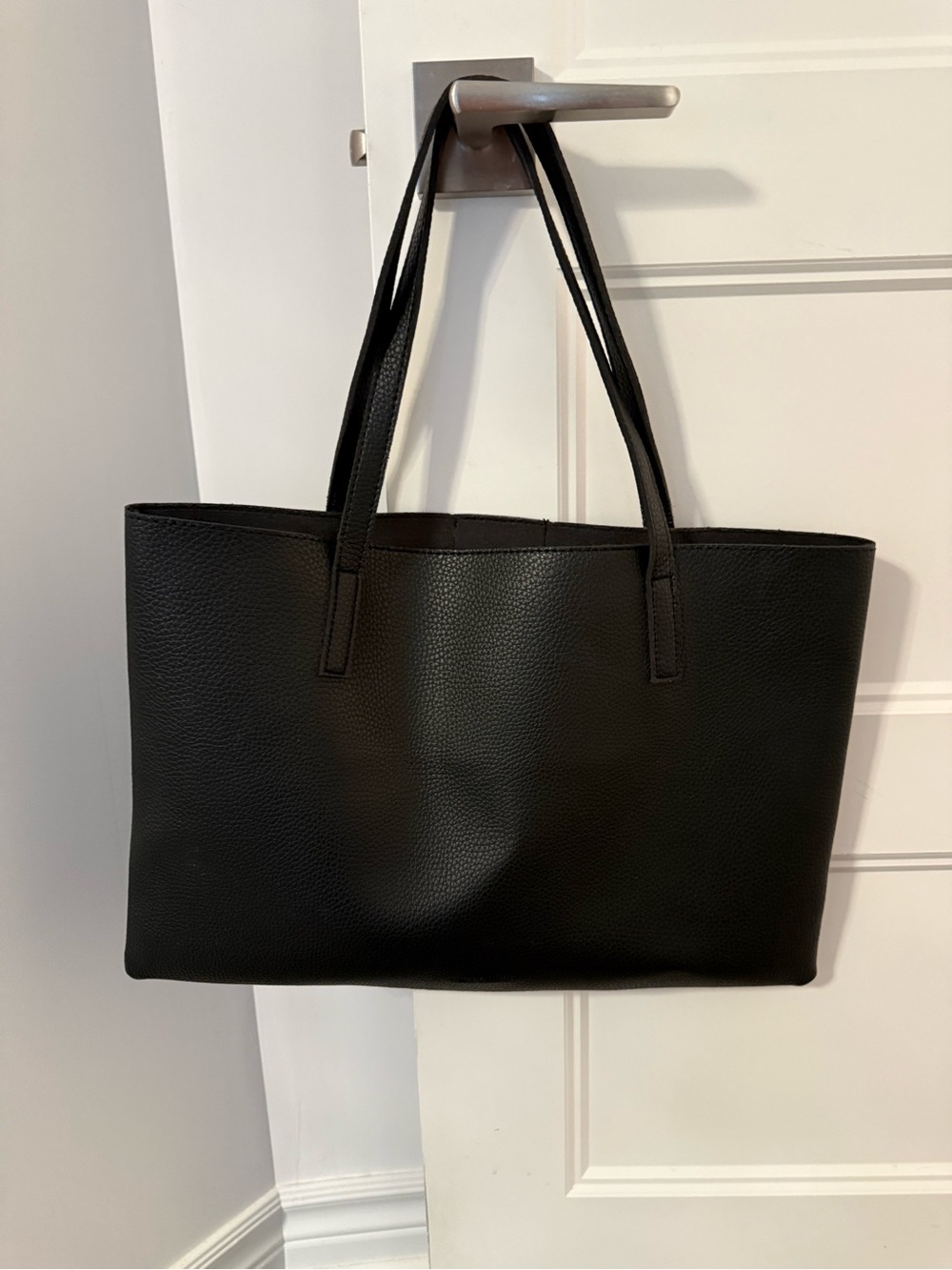 Vince Camuto Luck Tote Black Pebbled Vegan Leather